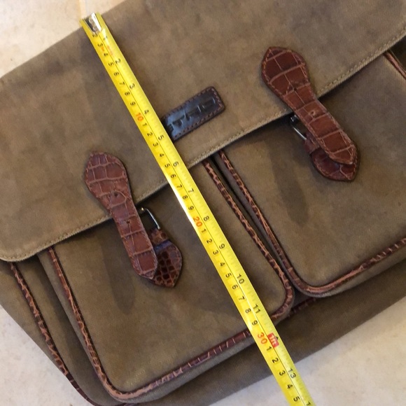 ETRO Unisex Sturdy Canvas Messenger Bag, storage, wide adjustable strap, pockets - Picture 17 of 17